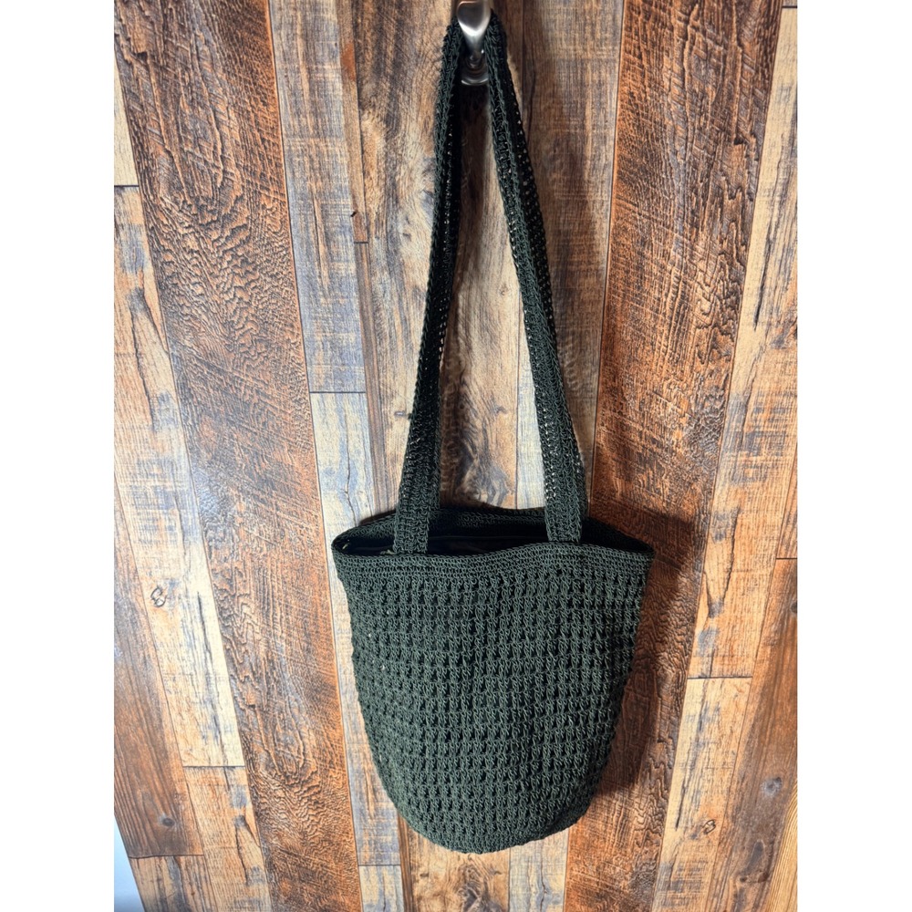 Crochet Tote Bag Shoulder Bag Lined Casual Everyday Purse - Picture 2 of 7